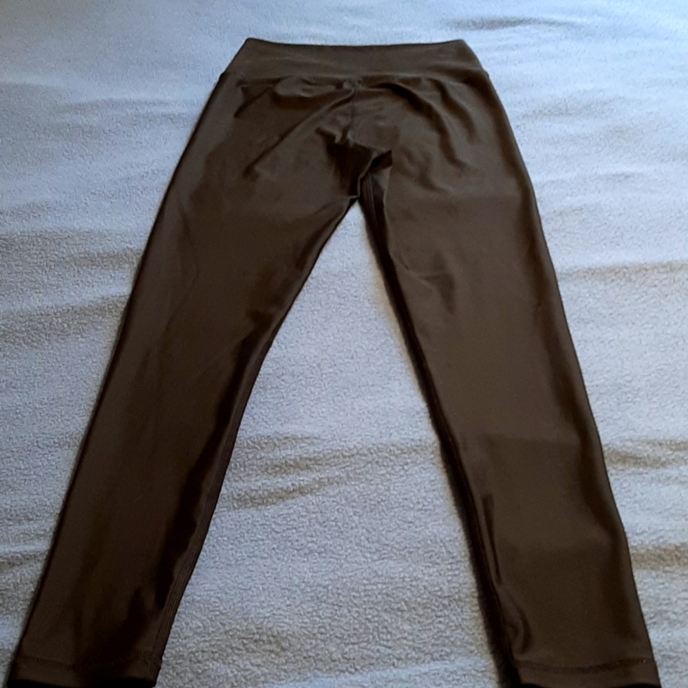 Aerie Real Me Black Shiny High Waisted Crossover Leggings Medium - Picture 3 of 3